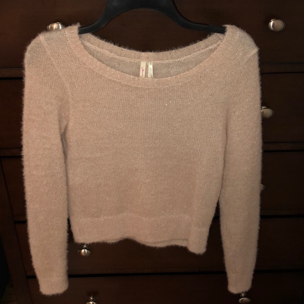 EUC Cozy Pink Crop Top Sweater